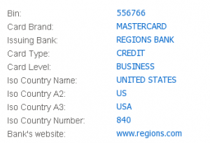 556766是美国Regions Bank发行的一种商业级别的信用卡